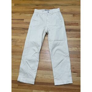 Everlane Women's 0 Ecru Beige Pant Cotton Chino Crop Straight Leg Crop Office